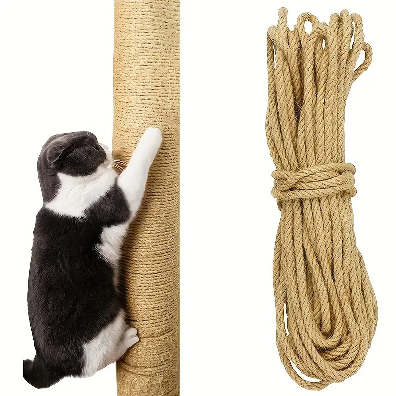 393.7-inch Natural Jute Rope, Cat Scratch Linen Rope