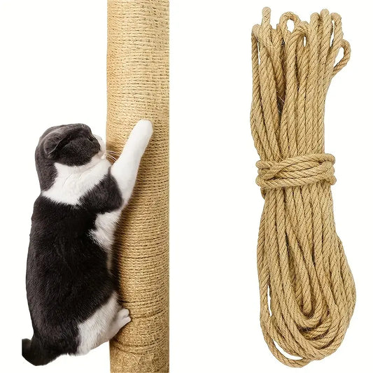 393.7-inch Natural Jute Rope, Cat Scratch Linen Rope